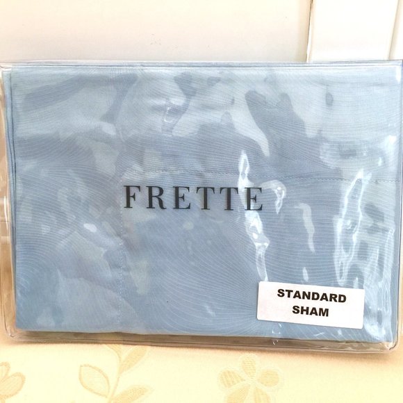 FRETTE Standard SHAM 1x Mathivet Light BLUE 20"x28" 100% Cotton Portugal NEW - Picture 1 of 8